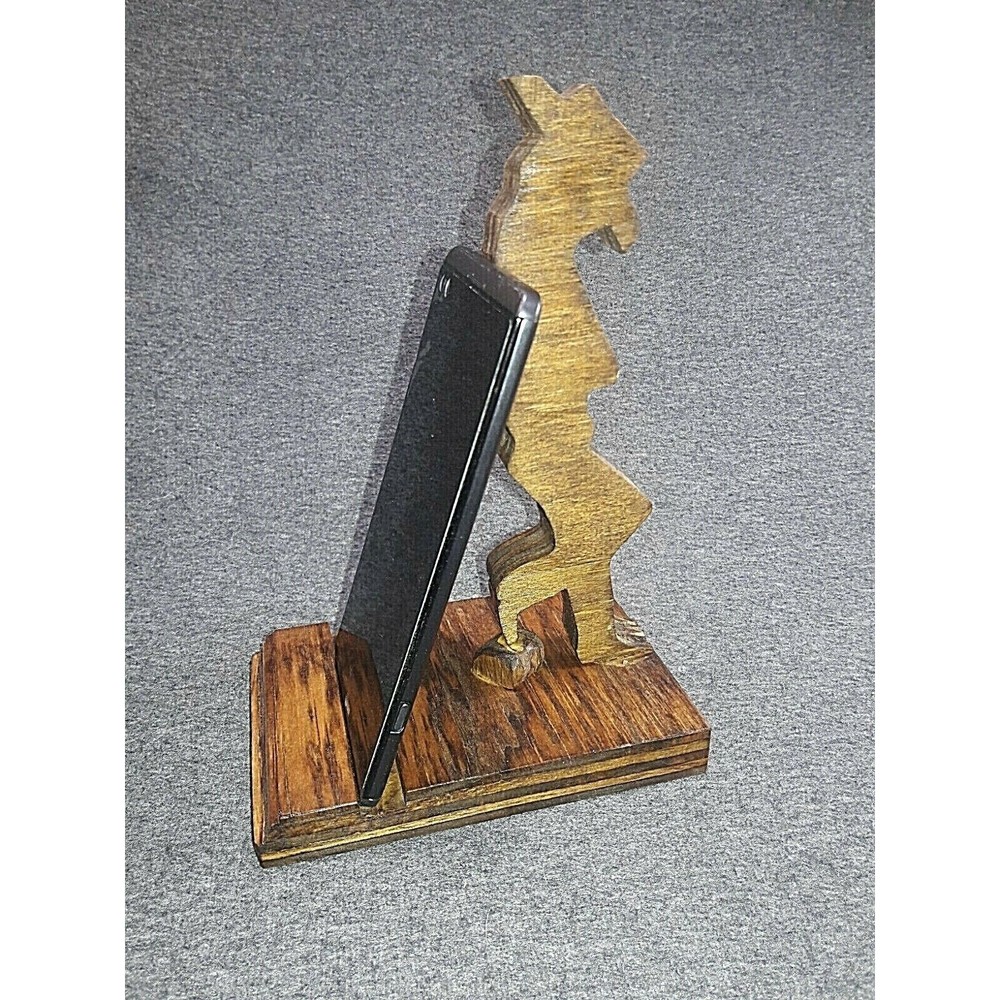 Homemade Wooden Phone/Tablet Holder Cowboy Silhouette - US Crafted